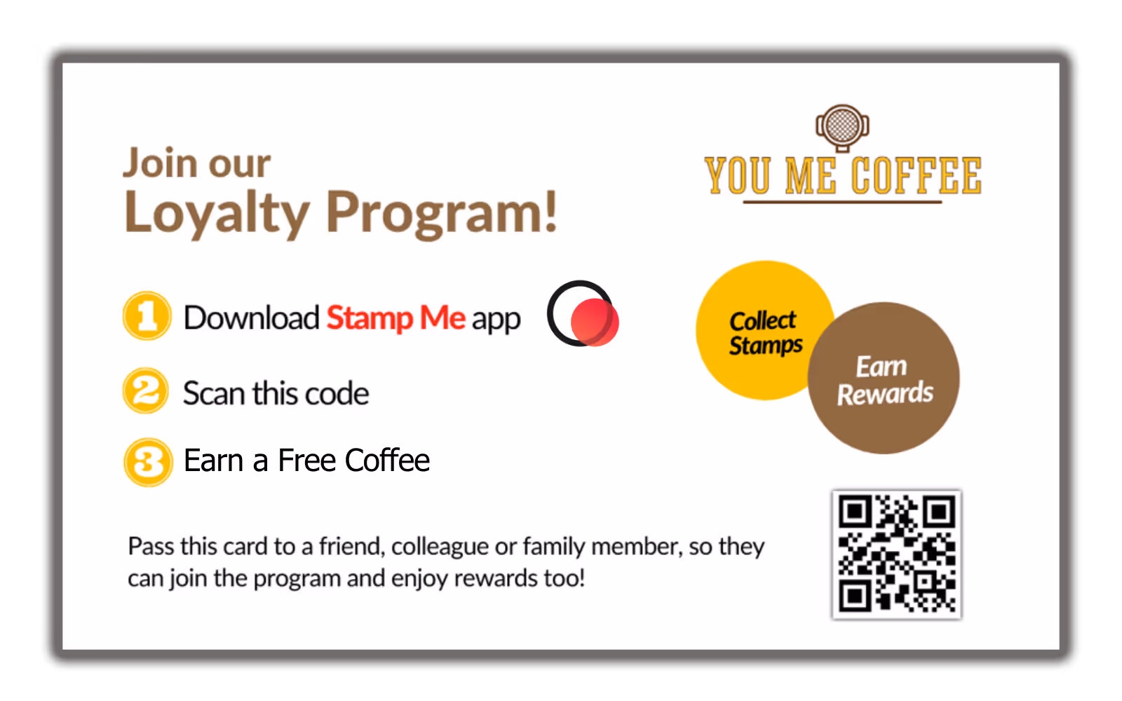 Example of a Stamp Me join card. 